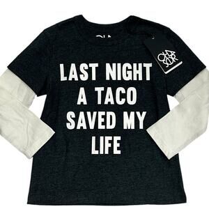 Chaser Kids Taco Saved My Life Long Sleeve Tee Size 6 NWT